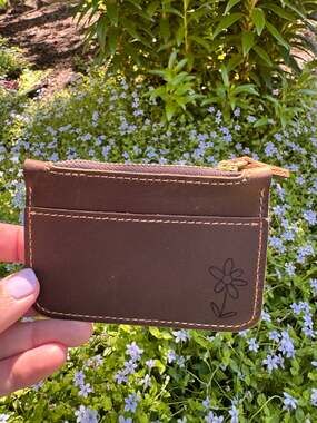 Genuine Leather Wallet DARK BROWN Credit Card Holder Black Leather Wallet